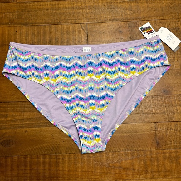 Time and Tru Wave Print Bikini Bottom - Picture 2 of 10